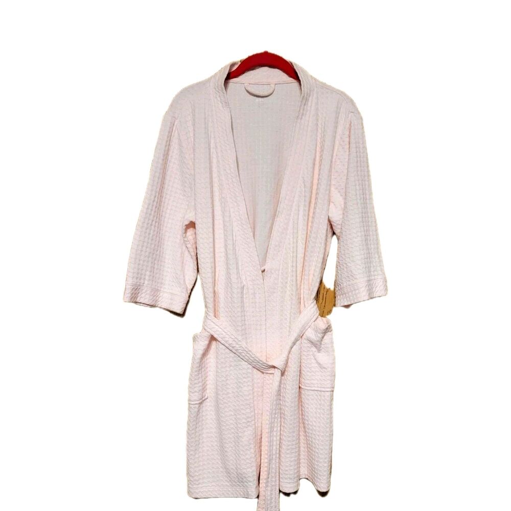 Jockey Women's Pink Robe 3/4 Sleeve with Tie and Pockets Size Medium
